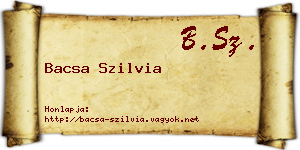 Bacsa Szilvia névjegykártya
