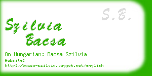 szilvia bacsa business card